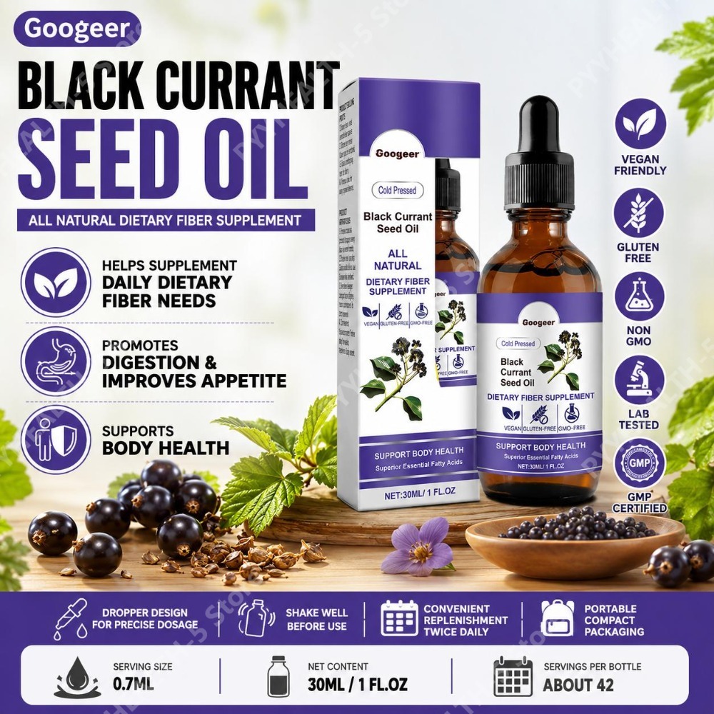 Wellness Herbal Medicine - Schwarze Johannisbeeröl-Tropfen 30ml – Essentielle Fettsäuren