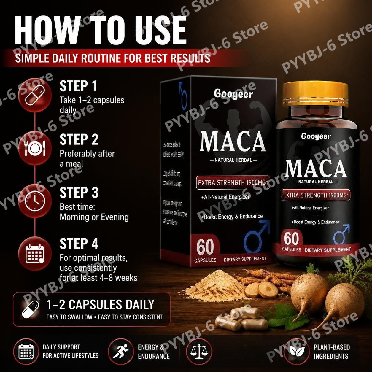 Googeer Maca-Kapseln mit Maca, – Valerian Root Capsule Bewertung und Preis