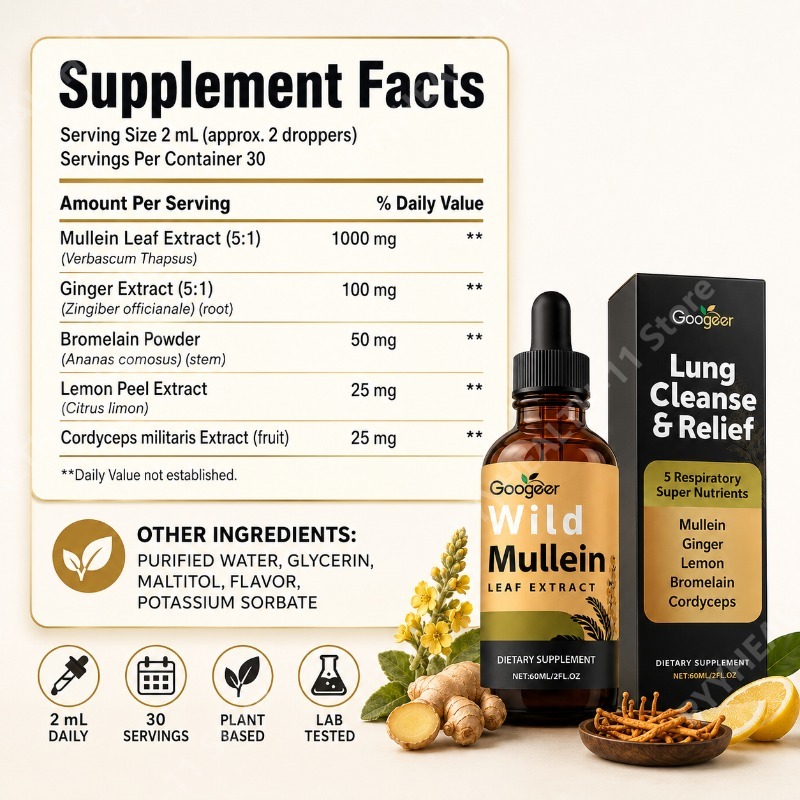 Mullein Flüssig-Tropfen Kräute – Herbal Wellness Supplement Bewertung und Preis